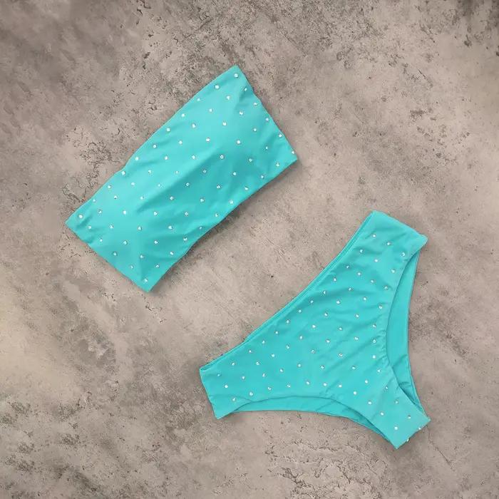 Bikinis réversibles femmes maillot de bain bandeau dos croisé licou maillot de bain imprimé taille haute maillot de bain Femme maillot de bain été
