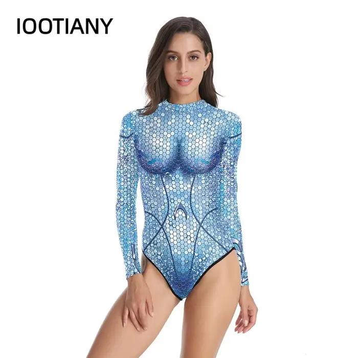 Iwing TIANY-Maillot de bain une pièce à manches longues pour femme adulte