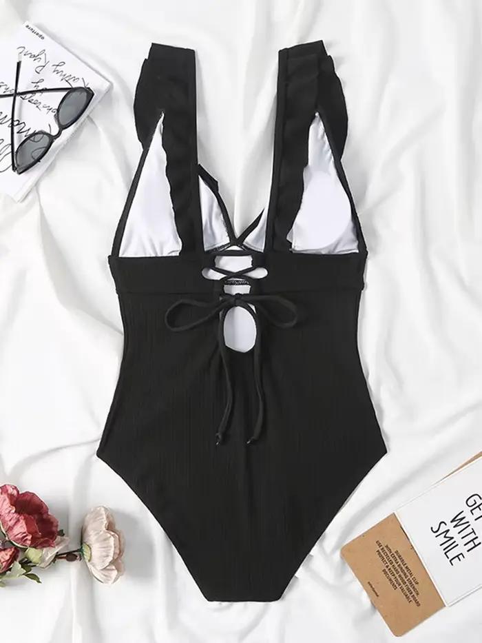 Maillot de bain une pièce à volants 2026