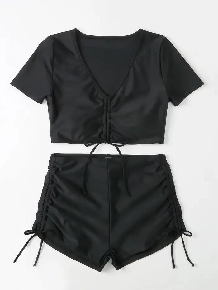 Maillot de bain femme sexy à lacets et nœuds