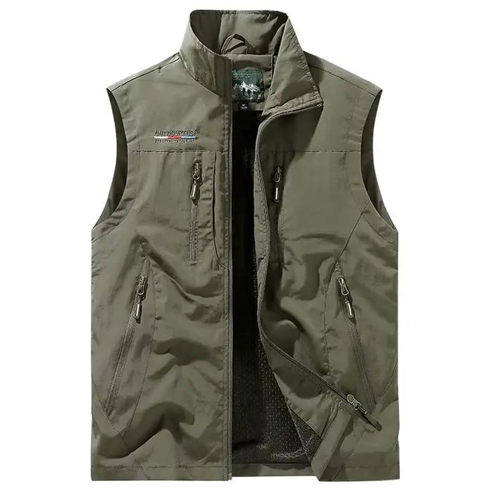 Gilet de pêche pour hommes, grande taille 7XL 8XL, pour la chasse en plein air, les voyages, la gym, le jogging, la course à pied, veste sans manches, vêtements pour hommes