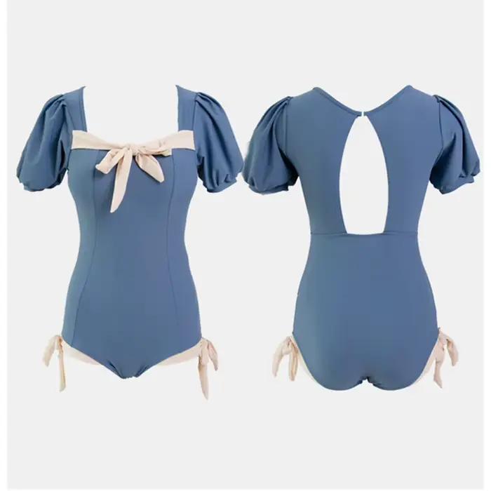 Nouveau Style coréen doux Bikini femmes une pièce mignon coupe ajustée Monokini maillot de bain crème solaire vêtements