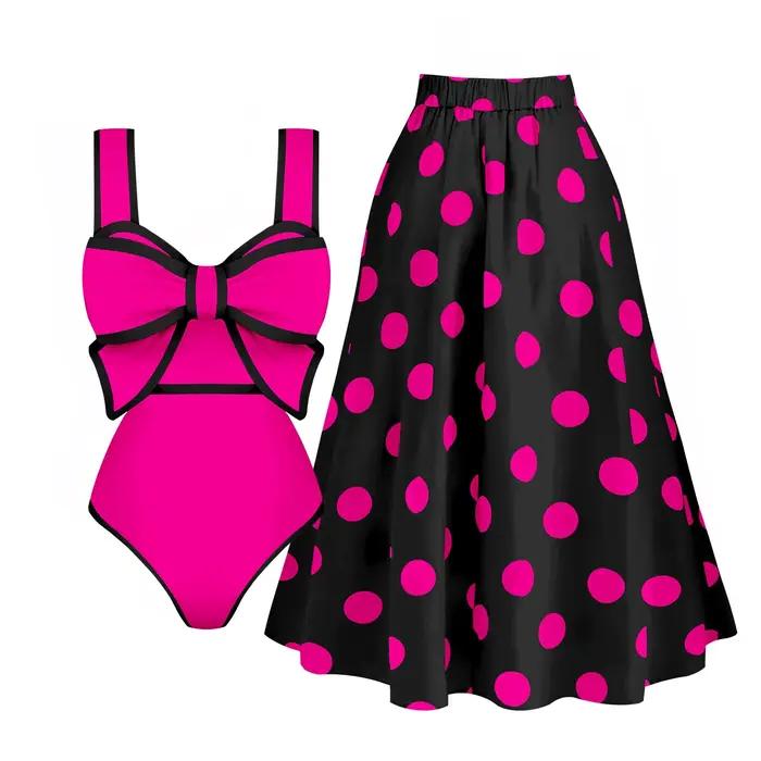 Maillot de bain une pièce avec nœud papillon pour femmes