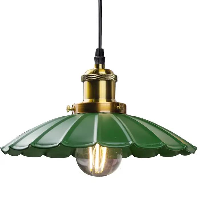 Plafonnier suspendu moderne doré avec lanterne verte, design suspendu pour cuisine, île, chambre à coucher