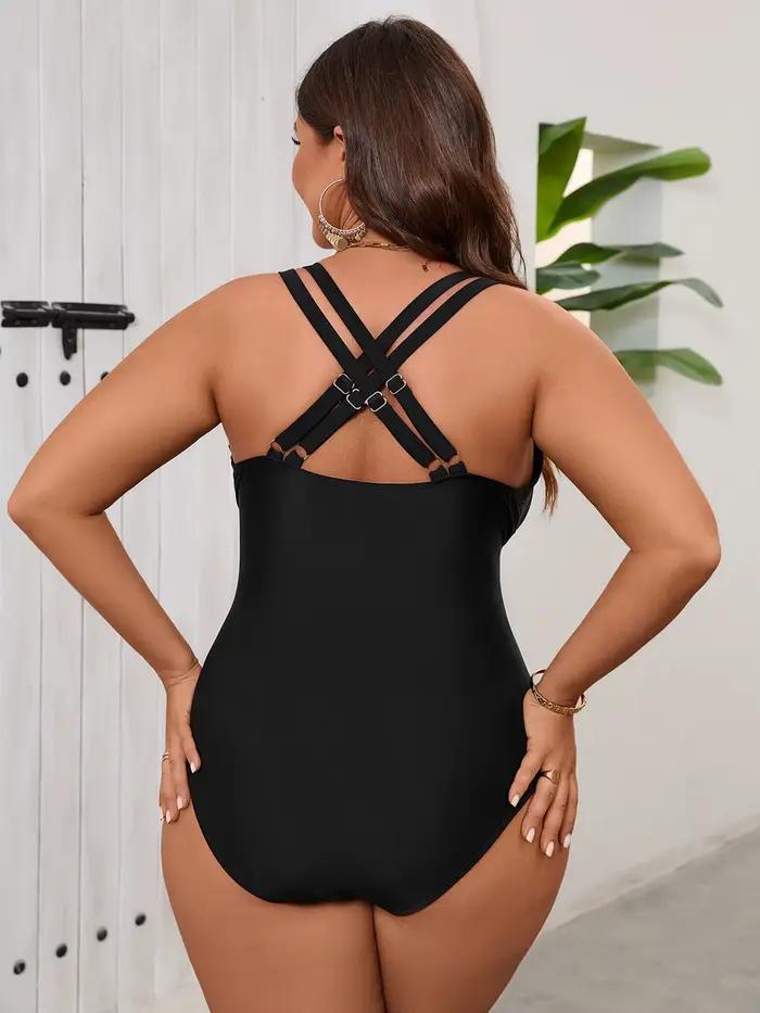 Maillot de bain une pièce noir pour femme
