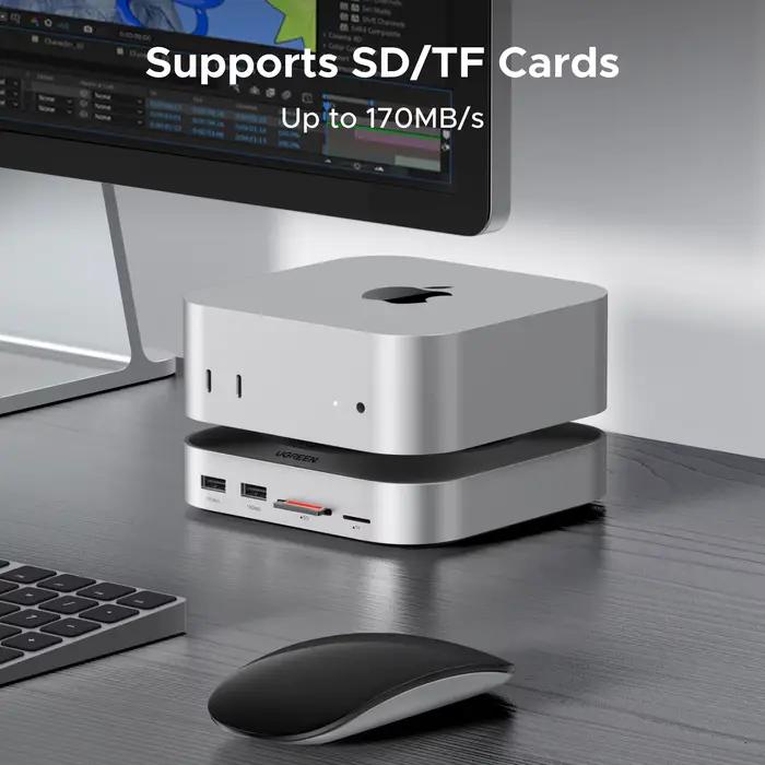 UGREEN USB HUB Station d'accueil pour Mac Mini M4 M4 Pro M.2 NVMe SSD 8 to Max 10Gbps Ports USB-A & C SD & TF 170 mo/s USB Splitter Dock