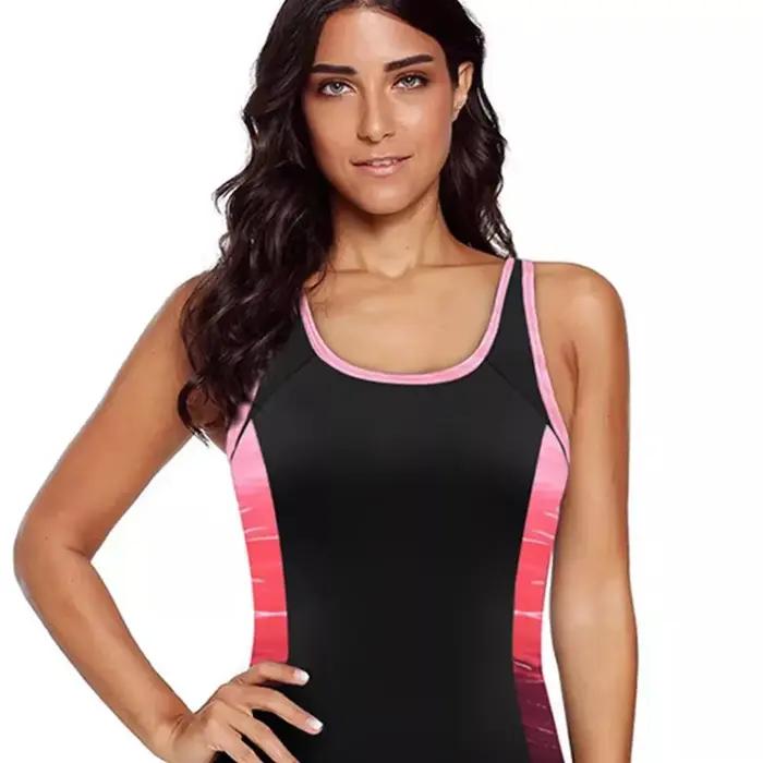 Maillot de bain une pièce sexy dos nu grande taille imprimé dégradé pour femme – Confortable