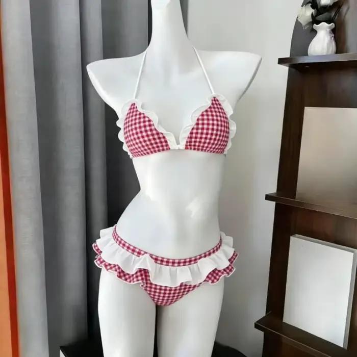 Ensemble de bikini imprimé à col halter pour femme