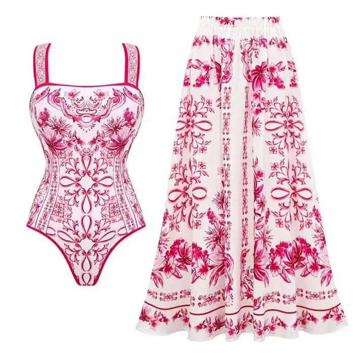 Maillot de bain une pièce imprimé à motif Vintage
