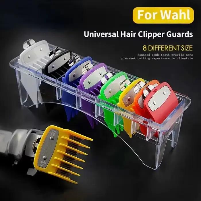 Peignes de guidage pour tondeuse à cheveux professionnelle, 8 pièces/ensemble, pour tondeuse Wahl, accessoire de coupe de cheveux, peigne limité, outils de coupe de cheveux pour Salon