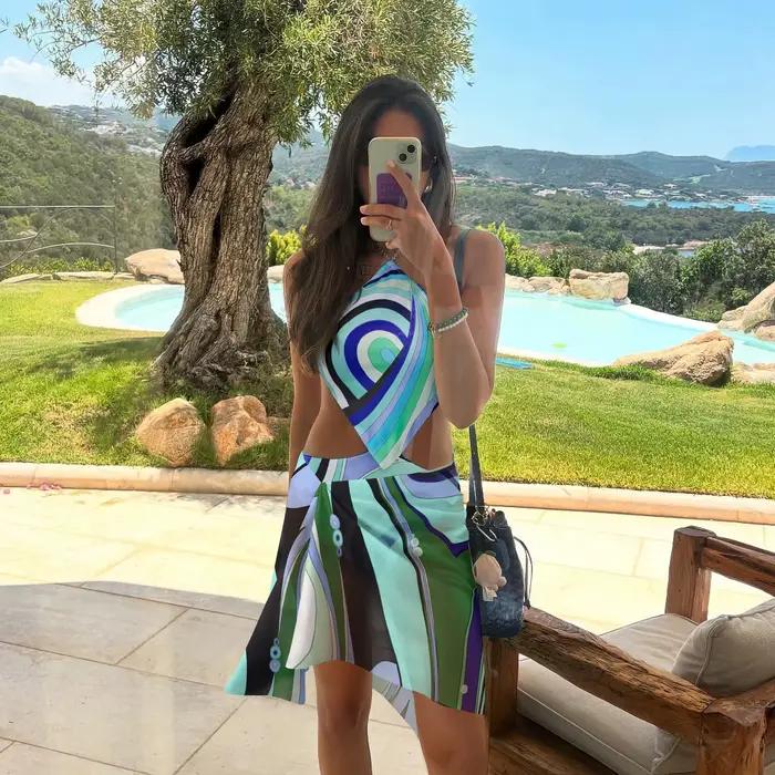 Maillot de bain une pièce imprimé avec jupe