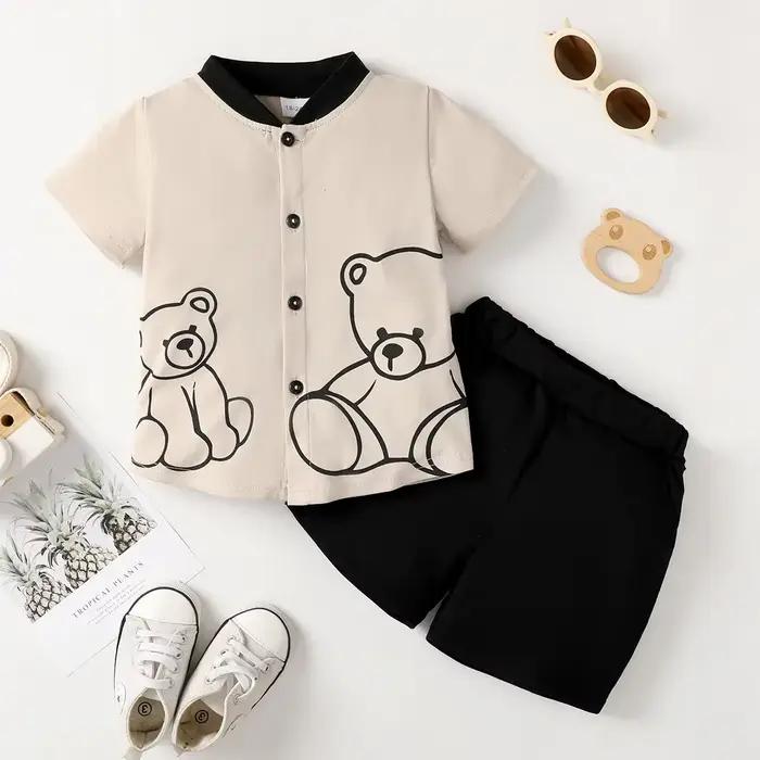 Ensemble de Vêtements pour Garçon, Haut à Manches Courtes et Short, Tenue de ixd'Anniversaire pour Enfant de 1 à 6 Ans, 2 Pièces