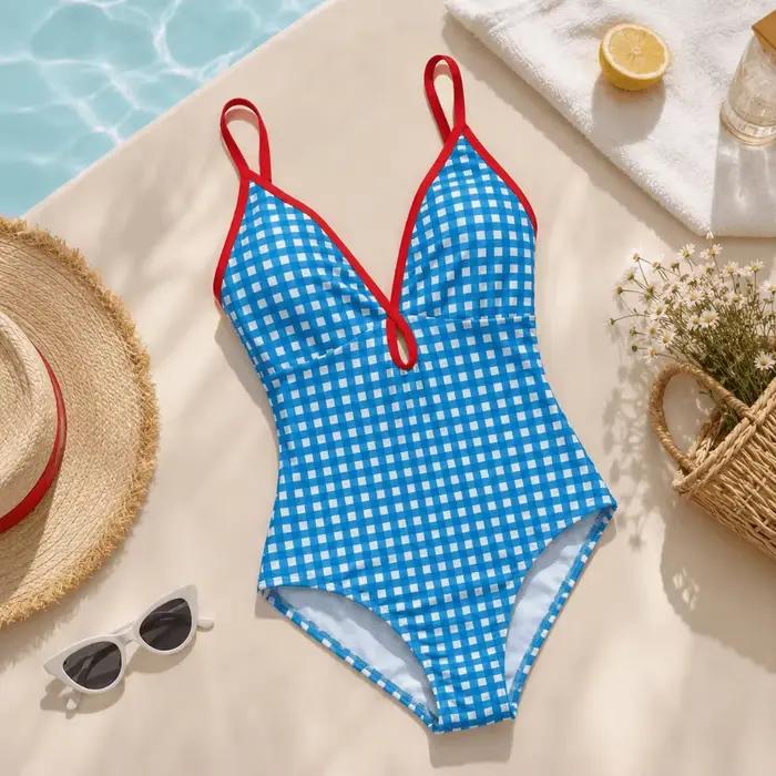 Maillot de bain une pièce simple à dos ouvert