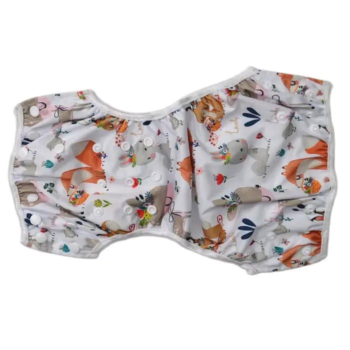 [Sigzagor] 1 grand grand couche de bain pantalon maillot de bain taille unique tout en un réutilisable bébé fille garçon enfant en bas âge 18lbs-49lbs 8kg-22kg
