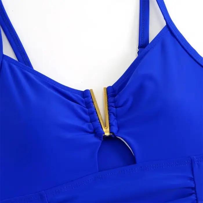 Maillot bain Monokini à col en V pour femmes