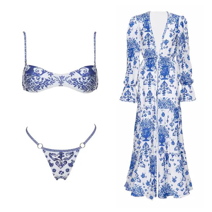 Ensemble bikini imprimé sexy avec pantalon