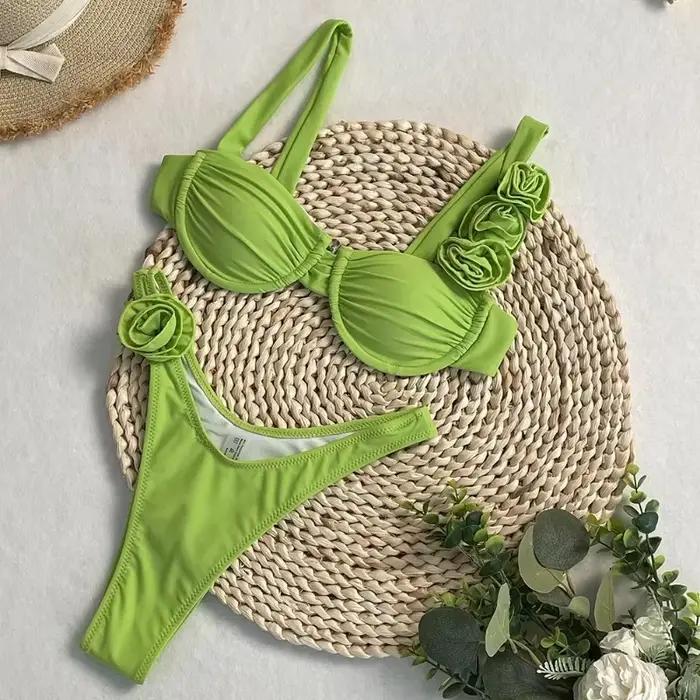 Maillots de bain femme deux pièces fleur Bikinis