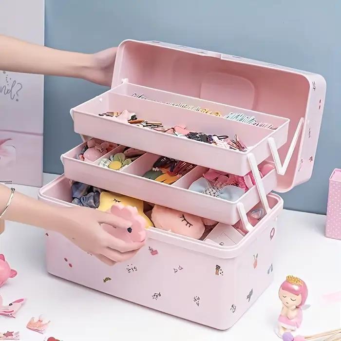 Boîte de rangement d'accessoires multicouche avec couvercle – Parfaite pour ranger les bandeaux, les bijoux et plus d'organisateurs à domicile.