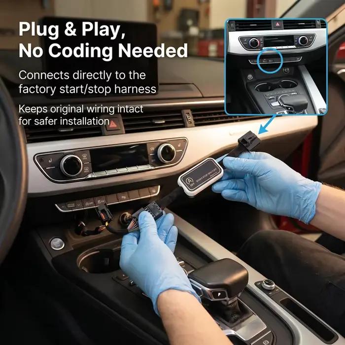 Pour Audi A4 S4 RS4 B9 2016-2023 2024 Système d'arrêt et de démarrage automatique du moteur désactivé, arrêt intelligent de la voiture, éliminateur de démarrage et d'arrêt automatique