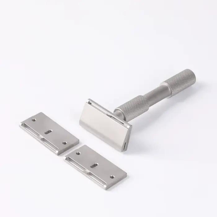 Rasoir de sécurité YAQI Aileron GEM Blade - Rasoir de rasage traditionnel avec 3 lames pour une coupe lisse et confortable