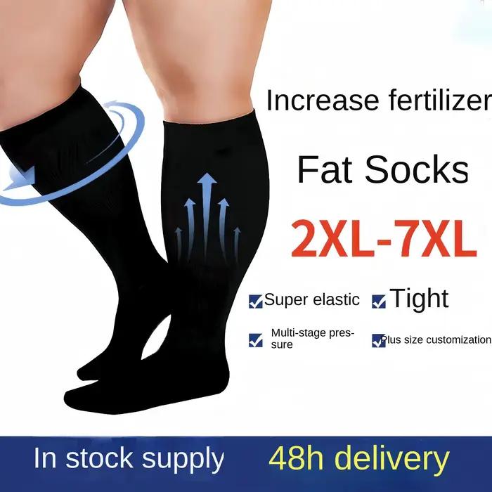 Chaussettes de Compression pour Femme et Homme, Grande Taille, 20-30 mmHg, Mollet Large, Extra Large, Hauteur Genou, pour le Soutien du Survêtement, 2XL-7XL
