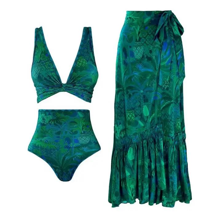 Nouveau maillot de bain imprimé avec couverture femmes