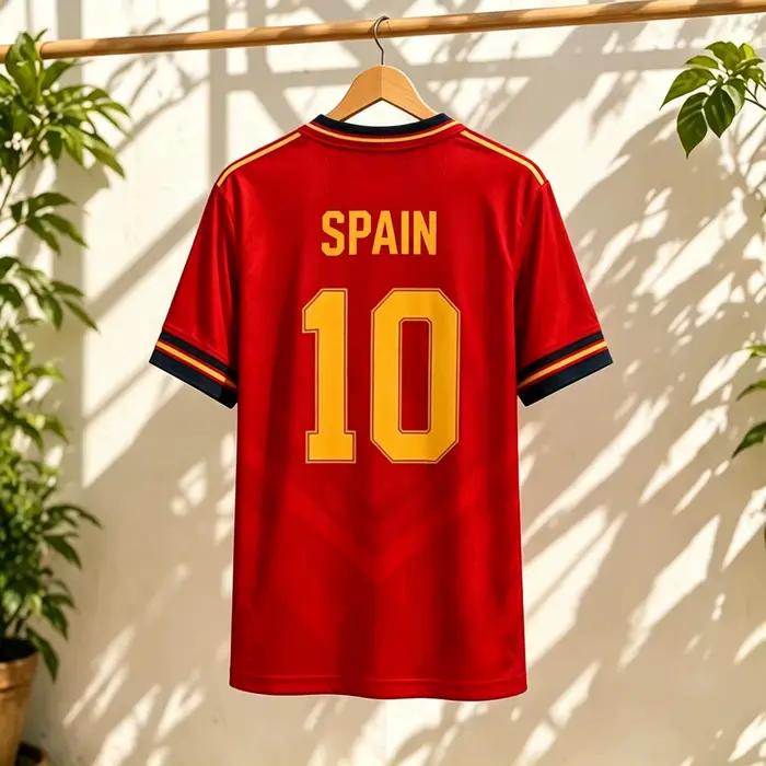 Maillot de football 2026 Homme Femme Espagne La Furia Roja N°10 Séchage rapide Entraînement sportif Manches courtes