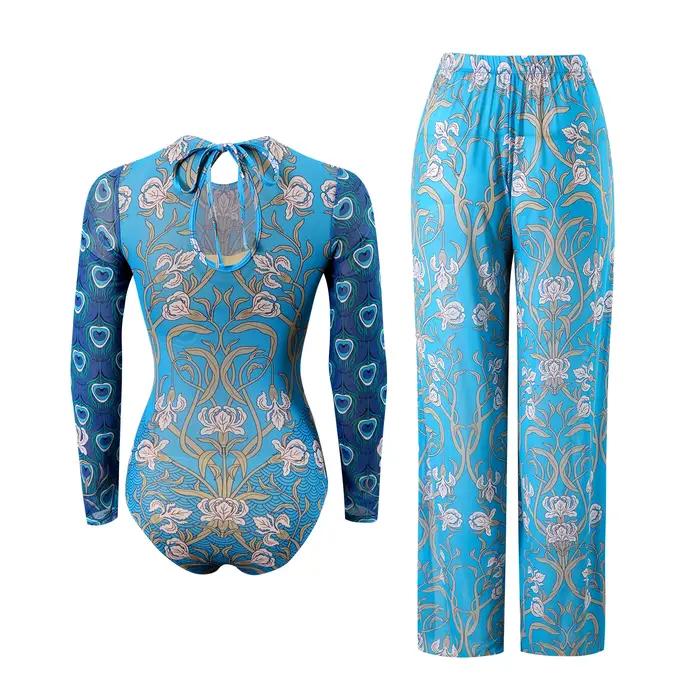 Maillot de bain une pièce à manches longues transparent UPF50 2026 pour femmes