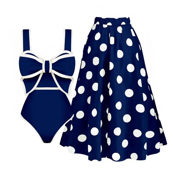 Maillot de bain une pièce avec nœud papillon pour femmes