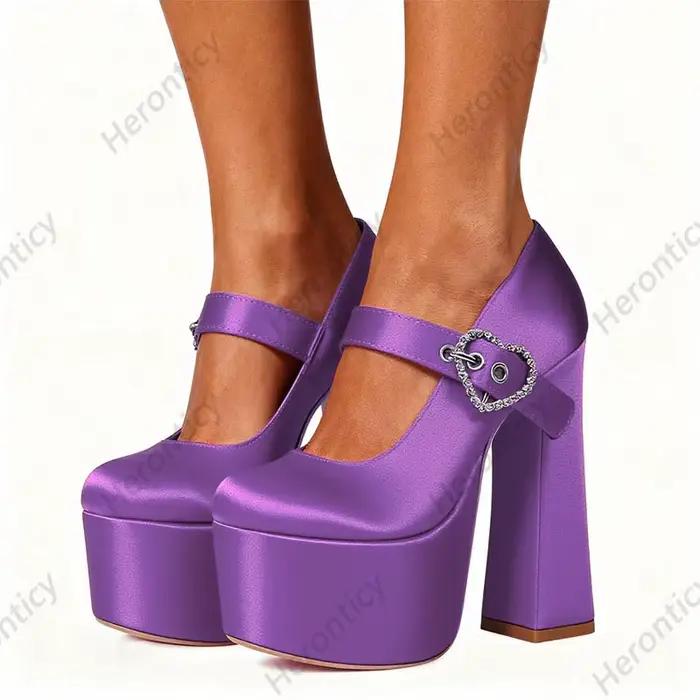 Chaussures à plateforme en velours rouge pour femmes, talons de sabot, bout rond, semelle en caoutchouc, semelle intérieure en EVA, confortable, élégante, pour soirée, printemps automne