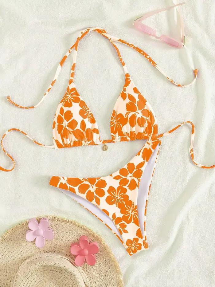 Micro Bikini 2026 Push Up Maillots de Bain Femme Sexy Maillots de Bain Brésiliens Ensemble de Bikini Biquini Imprimé Maillot de Bain Été Marron Vêtements de Plage