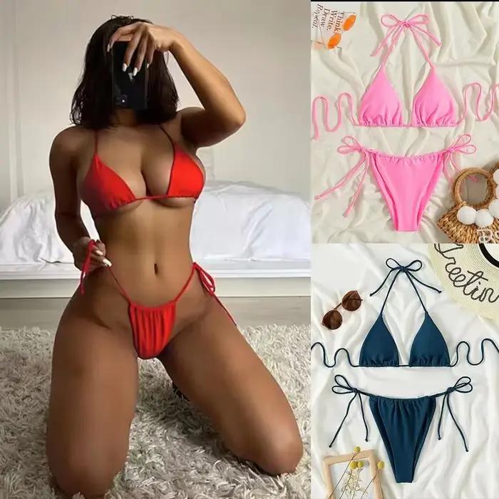 Maillot de bain Sexy à trois points pour femmes