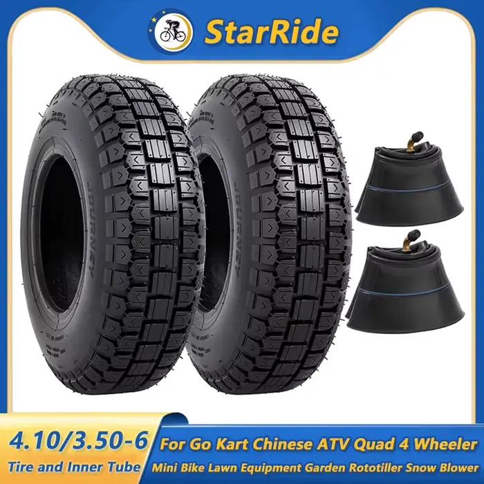 4.10/3.50-6 4.10-6 410-6 pneu et chambre à air pour voitures d'entrepôt roue de Scooter camion à main tondeuse à gazon Dollies pièces de brouette