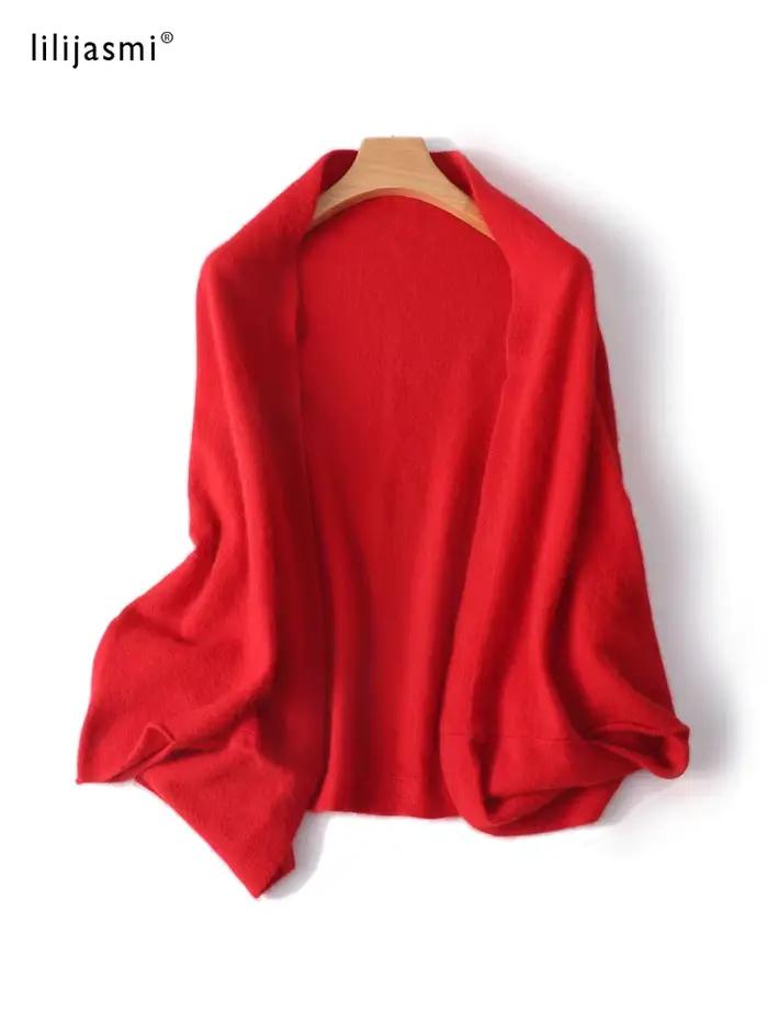 Cinz-Châle Rond à Deux Usages pour Femme, 100% Laine, Accessoires, Cape, Décontracté, Doux, Chaud, Confortable, à la Mode