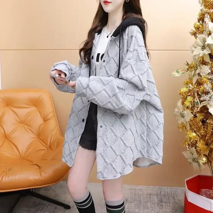 Grande taille femme haut à capuche polaire haute qualité nouveauté belle couleur dropshipping basique gaufre motif femmes sweats à capuche