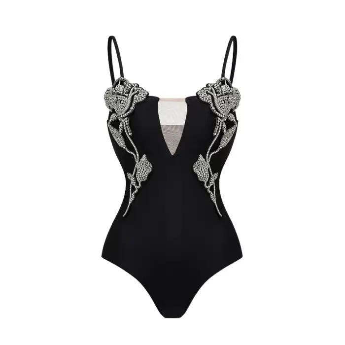 Maillot de bain une pièce sexy à motif floral et jupe