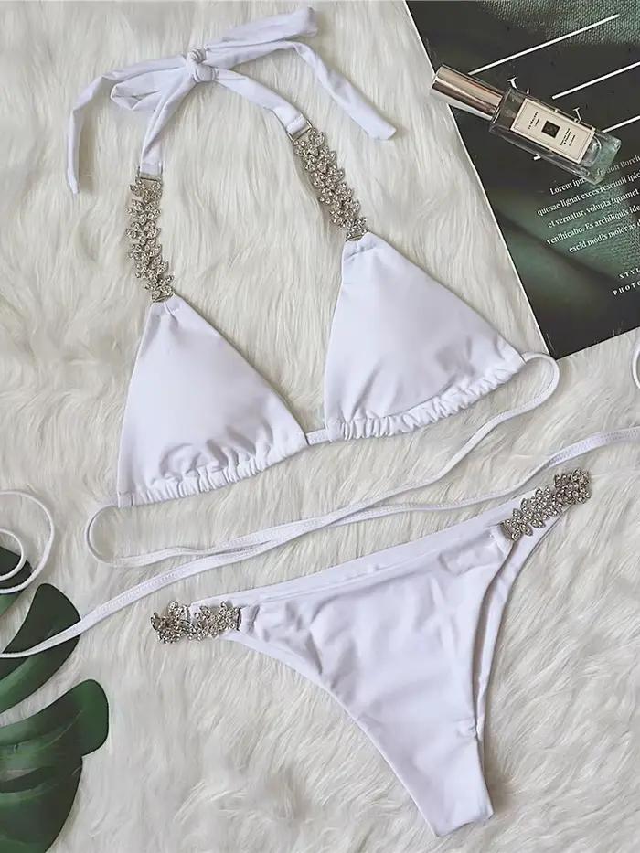 DEAT Maillot de bain sexy à lacets pour femme