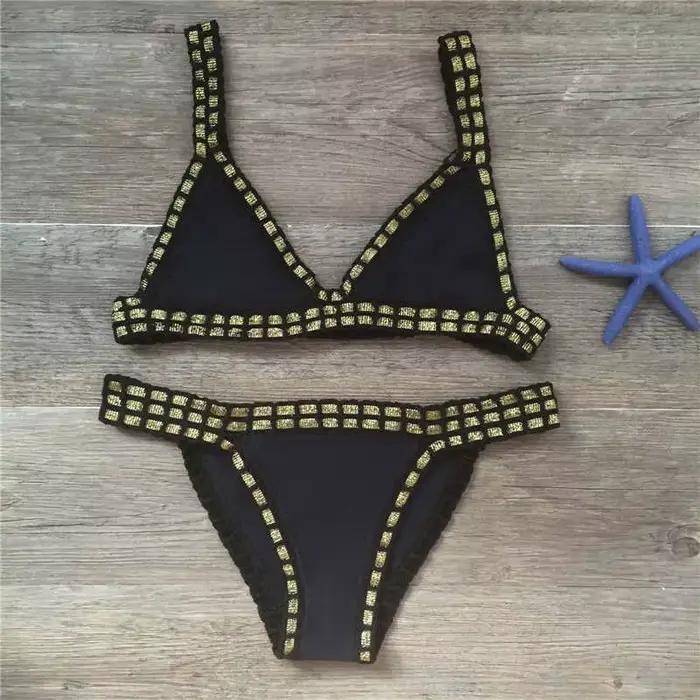 Sexy Bikinis été femmes maillot de bain crocheté à la main Bikini ensemble maillots