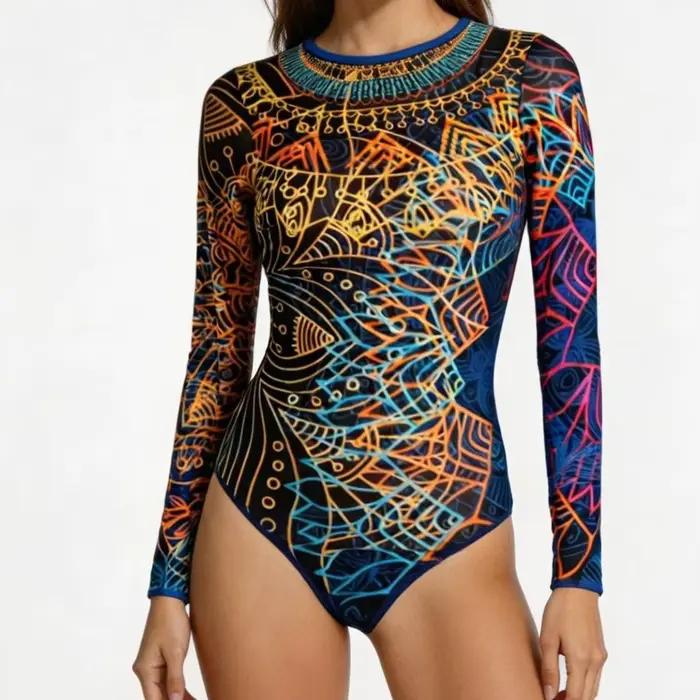 Maillot de bain une pièce 2025 avec bonnets intégrés et tissu maillé anti-UV