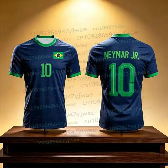 Maillot de football imprimé en 3D Neymar & VINI JR pour hommes et femmes, mode estivale, sport, séchage rapide, respirant, manches courtes, t-shirts de football