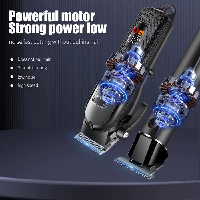 Kit de tondeuse à cheveux Hiena pour hommes, rasoir électrique, tondeuse à cheveux professionnelle, machine à couper les cheveux avec écran LCD numérique