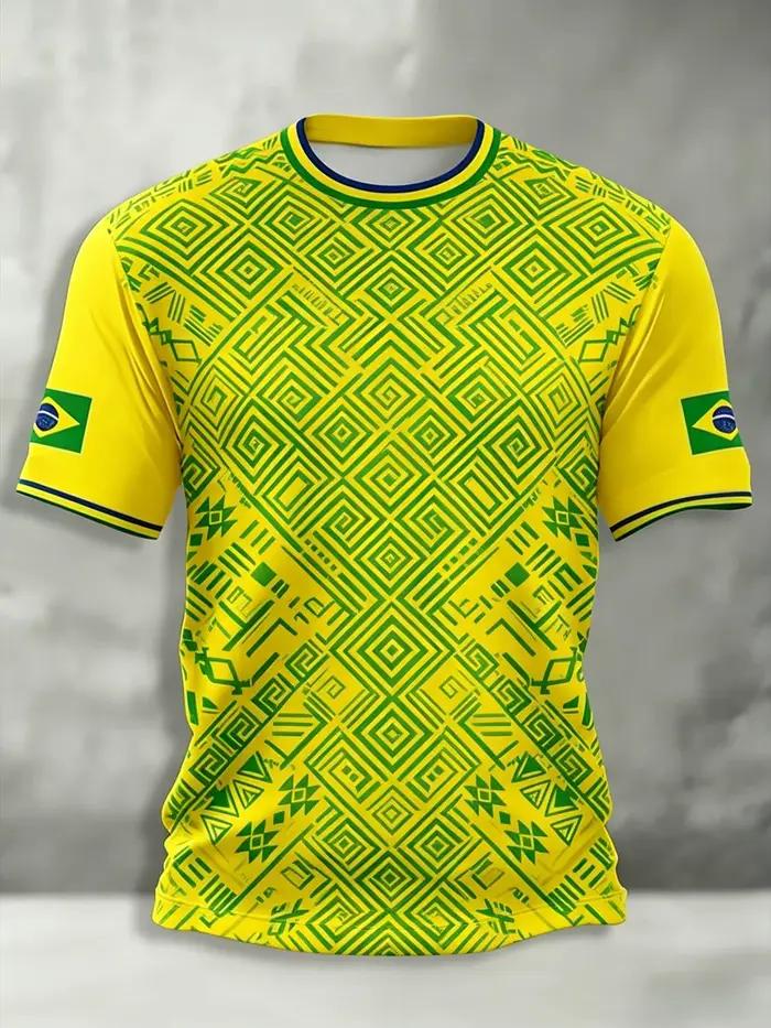 Nouveau Maillot de Foot Brésil 2026 T-shirt Équipe Nationale Brésilienne Col Rond Oversize Décontracté Streetwear Vêtements Homme