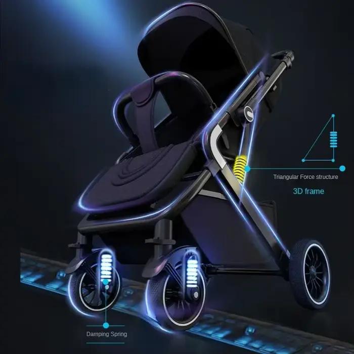 Poussette Légère pour Bébé de 0 à 3 Ans, Confortable, Plusieurs Assises et Allongées