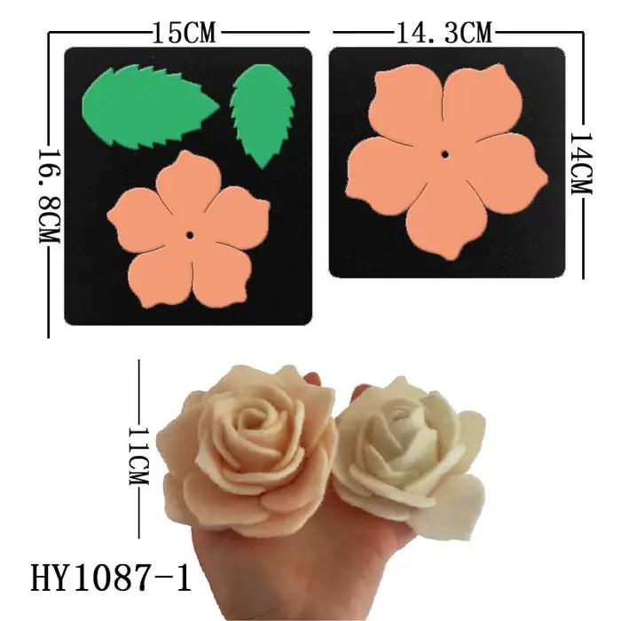 Matrices de découpe de fleurs de roses, matrices en bois adaptées aux Machines de découpe courantes sur le marché HY1087