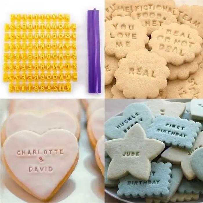 Emporte-pièce outils de décoration Alphabet lettre presse timbre gaufrage pochoirs pâte à sucre Fondant moule Biscuits moules de cuisson