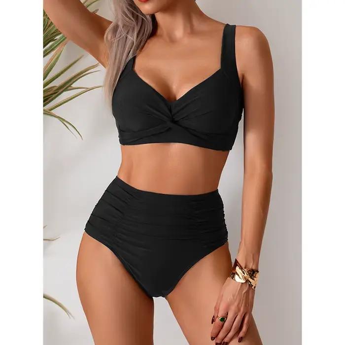 Taille haute Sexy Bikini ensemble Biquini maillots de bain femmes deux pièces maillot