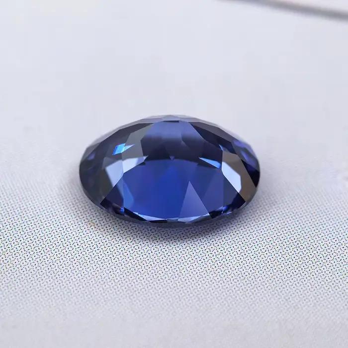 Saphir ovale de laboratoire bleu royal, pierre précieuse non montée pour bijoux, certificat AGL sélectionnable