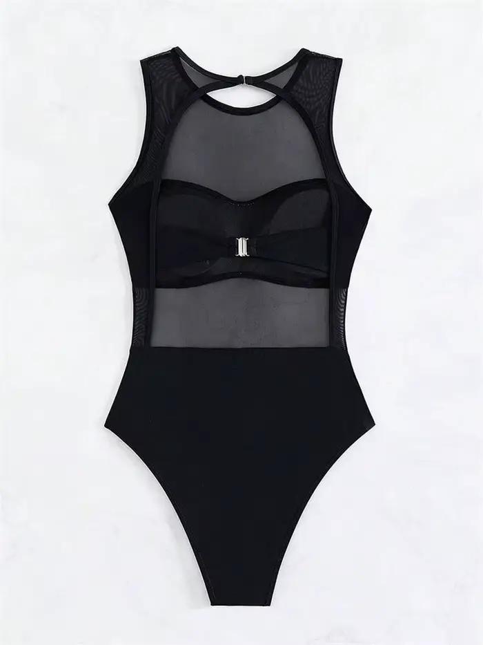 Maillot de bain une pièce sexy transparent 2026 pour femme