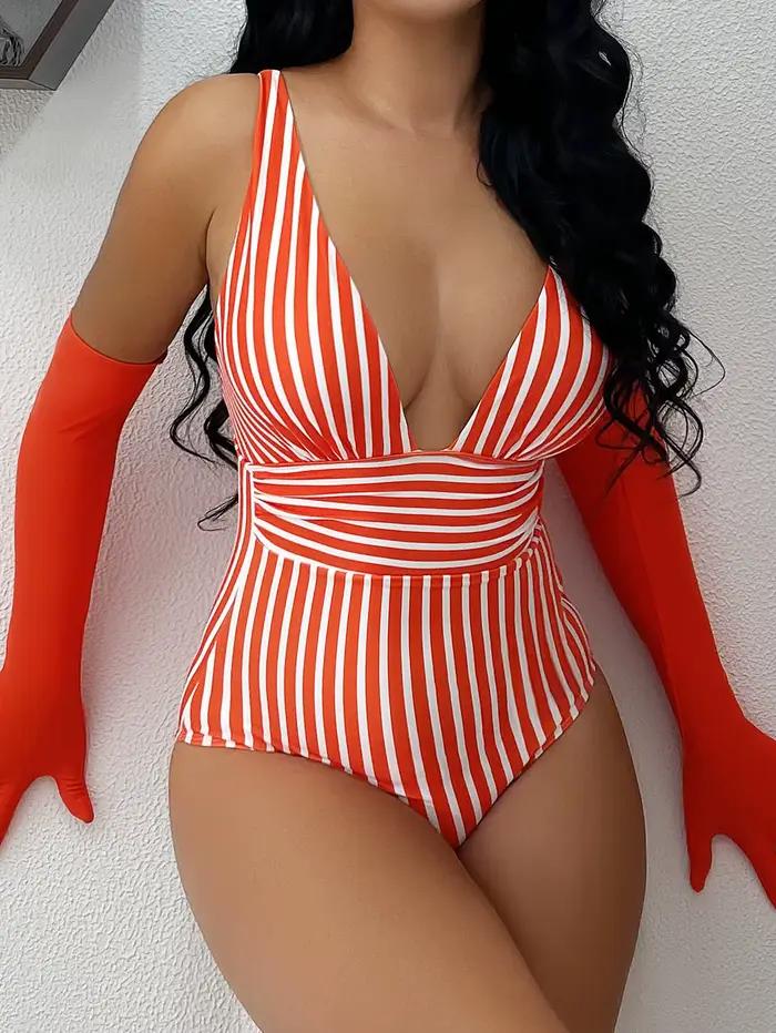 Maillot de bain une pièce rayé 2026 sexy pour femme