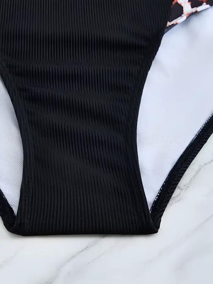 Maillot de bain deux pièces grande taille imprimé léopard 2026 pour femme